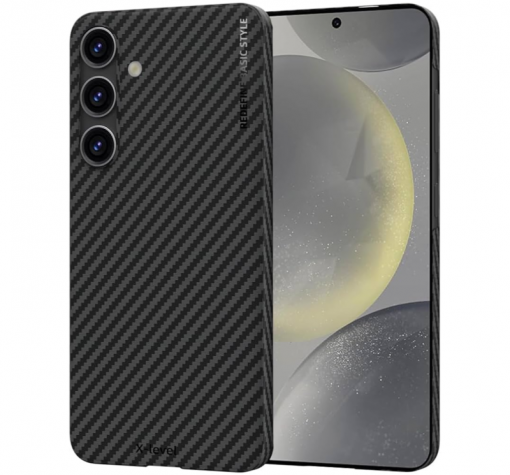 Луксозен гръб / кейс / X-Level Nano Fiber Series за Samsung S25 - черен