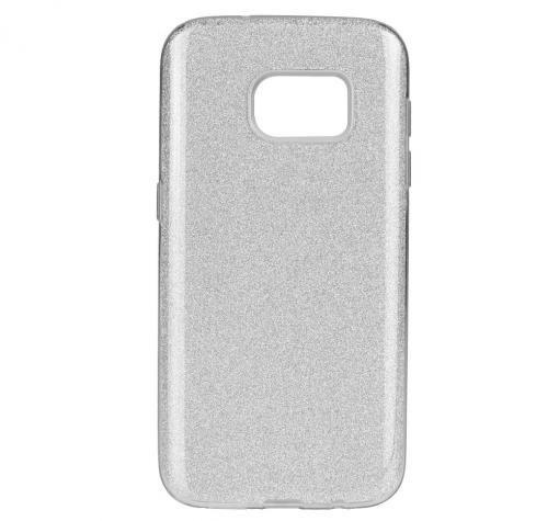 Силиконов калъф / гръб / TPU за Samsung S7 Edge G935 - сребрист / брокат