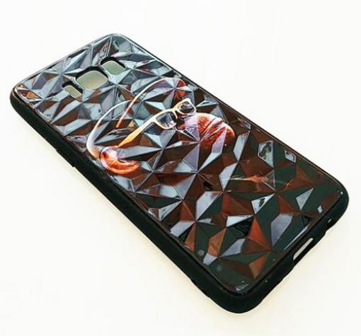 Луксозен твърд гръб 3D за Samsung S8 G950 - маймуна / черна призма