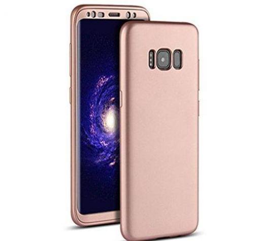 Луксозен силиконов калъф / гръб / TPU 360° за Samsung S8 G950 - Rose Gold / лице и гръб