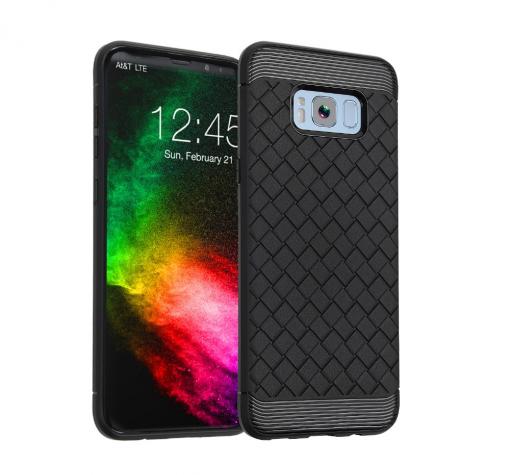 Луксозен силиконов калъф / гръб / TPU i-Zore за Samsung S8 Plus G955 - черен / плетеница