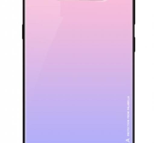 Луксозен стъклен твърд гръб за Samsung S8 G950 - преливащ / розово и лилаво