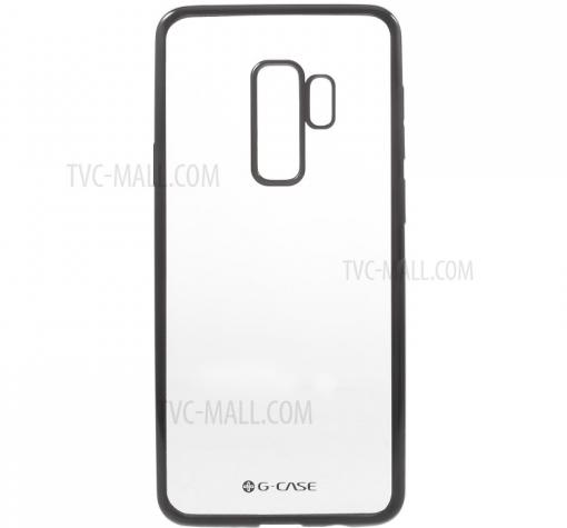 Оригинален силиконов калъф / гръб / TPU G-Case Plating за Samsung S9 G960 - прозрачен / черен кант