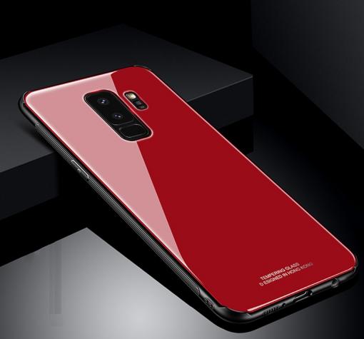 Луксозен стъклен твърд гръб за Samsung S9 Plus G965 - червен