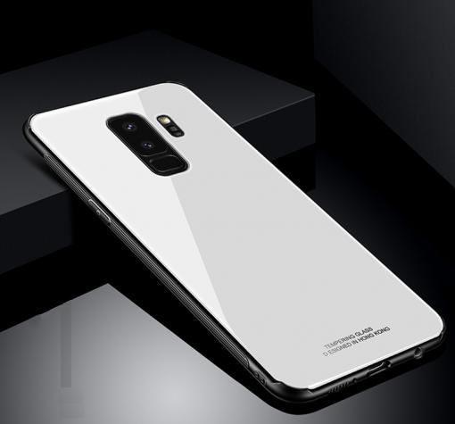 Луксозен стъклен твърд гръб за Samsung S9 Plus G965 - бял