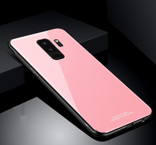 Луксозен стъклен твърд гръб за Samsung S9 Plus G965 - розов