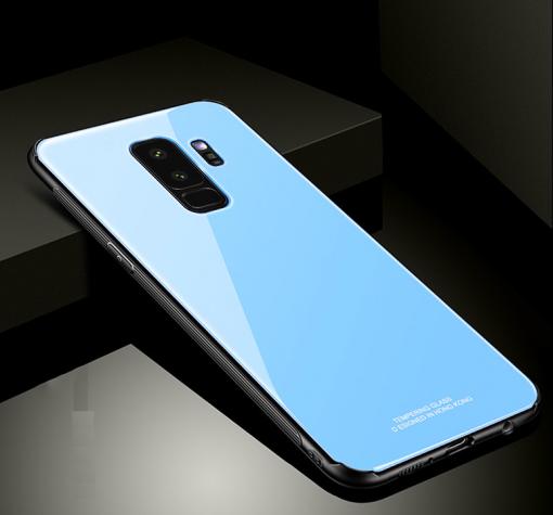 Луксозен стъклен твърд гръб за Samsung S9 Plus G965 - син