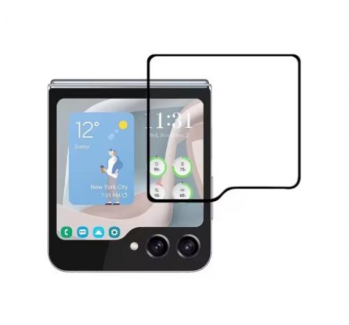 5D full cover Tempered glass Full Glue screen protector Samsung Z Flip 7 / Извит стъклен скрийн протектор с лепило от вътрешната страна за Samsung Z Flip 7 - черен кант