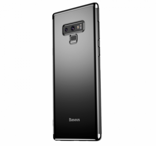 Луксозен силиконов калъф / гръб / TPU Baseus Glitter Caseза за Samsung Note 9 - прозрачен / черен кант