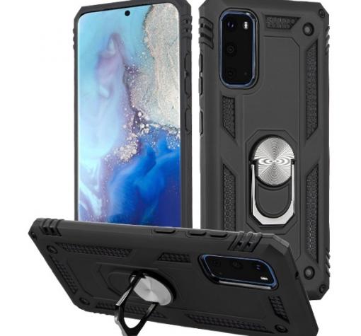 Силиконов гръб Spigen със стойка и магнитно захващане за Samsung S20 – черен