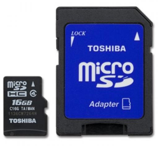 Карта памет Micro SD card Toshiba High Speed 16GB + Micro SD Adapter