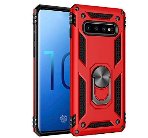 Силиконов гръб Spigen със стойка и магнитно захващане за Samsung S10 - червен