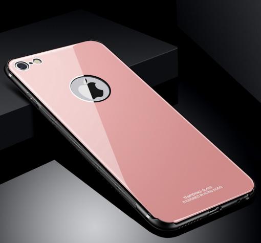 Луксозен стъклен твърд гръб за Apple iPhone 6 / iPhone 6S - Rose Gold