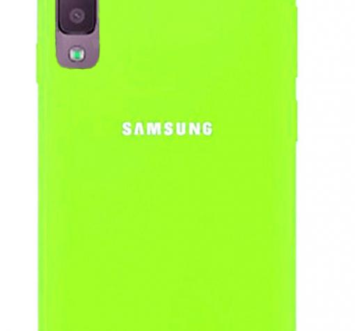 Оригинален гръб Silicone Cover за Samsung A7 2018 A750F - зелен