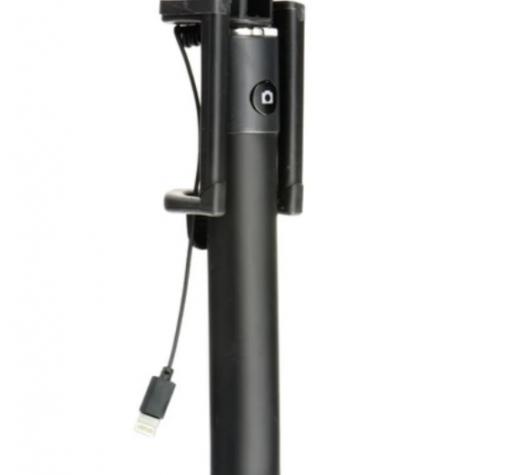 Селфи стик / Selfie Stick Monopod 82см Lightning Port за Apple iPhone - черен