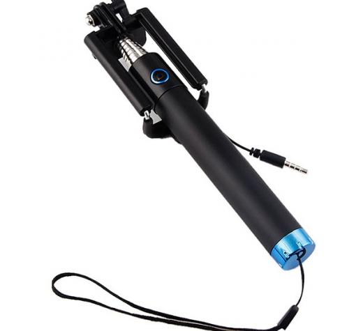 Селфи стик / Selfie Stick Handheld Monopod 78см - черен със синьо