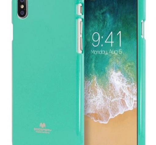 Луксозен силиконов калъф / гръб / TPU Mercury GOOSPERY Jelly Case за Apple iPhone X / iPhone XS - мента