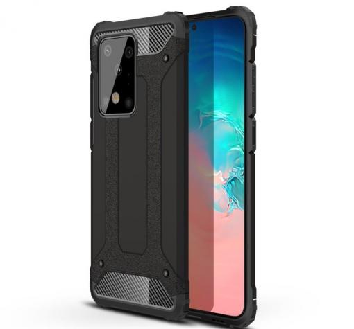 Силиконов гръб TPU Spigen Hybrid с твърда част за Samsung S20 Plus - черен