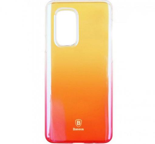 Луксозен гръб / кейс / Baseus Glaze Case за Samsung A52 / A52 5G - преливащ / прозрачно и розово