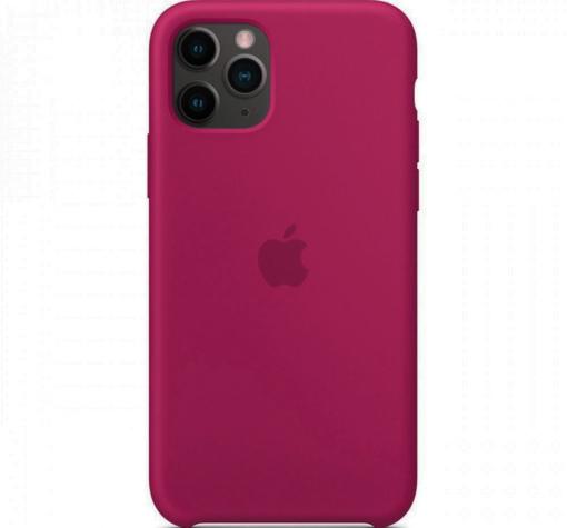 Оригинален гръб Silicone Cover за Apple iPhone 12 / 12 Pro 6.1" - бордо / лого