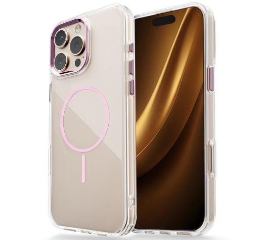 Силиконов калъф / кейс Clear Thin Magsafe iPhone 17 Pro Max (6.9) - Розов
