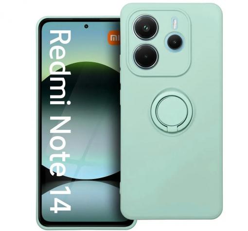 Силиконов твърд гръб TPU кейс / Case Magnetic Finger Ring Car Holder / за Xiaomi Redmi Note 14 5G - светлозелен