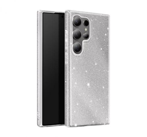 Силиконов калъф / гръб / кейс за Samsung S26 Ultra - сребрист / брокат
