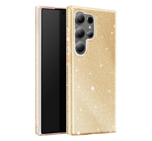 Силиконов калъф / гръб / кейс за Samsung S26 Ultra - златист / брокат