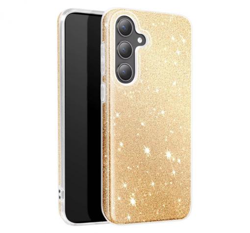 Силиконов калъф / гръб / кейс за Samsung S26 - златист / брокат