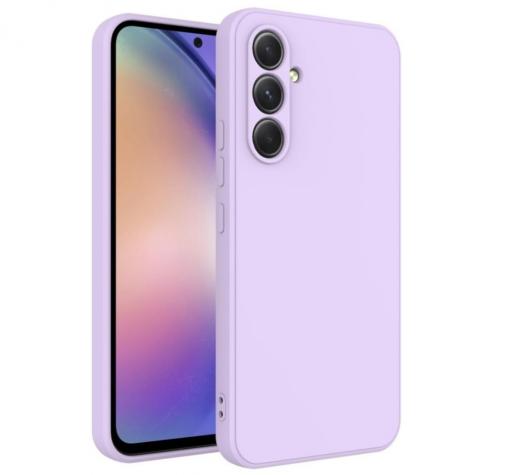 Силиконов калъф / гръб / TPU кейс за Samsung A55 - светло лилав кейс със защита за камерата