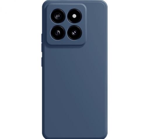 Силиконов калъф / кейс / за Xiaomi 14T / Xiaomi 14T Pro - тъмносин гръб със защита за камерата