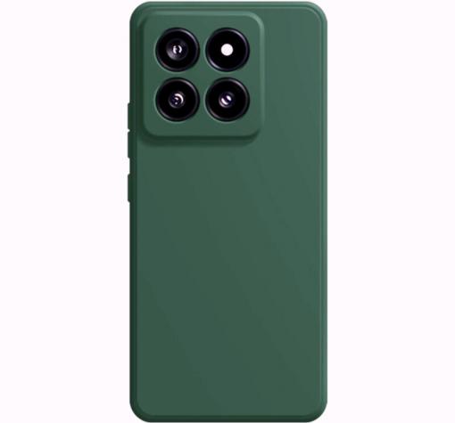 Силиконов калъф / кейс / за Xiaomi 14T / Xiaomi 14T Pro - тъмнозелен гръб със защита за камерата