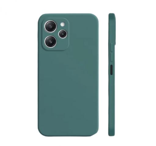 Луксозен силиконов калъф / гръб / TPU кейс за Xiaomi Redmi 12 4G / Redmi 12 5G - тъмнозелен кейс със защита за камерата