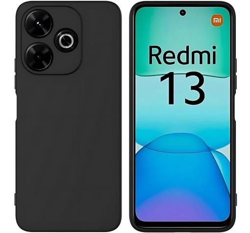 Силиконов калъф / гръб / TPU кейс за Xiaomi Redmi 13 - черен кейс със защита за камерата