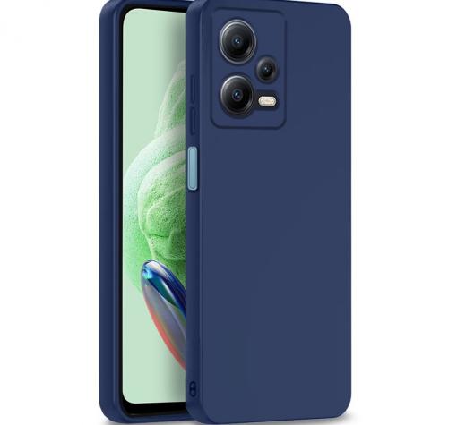 Силиконов калъф / гръб / кейс TPU Silicone Soft Cover case за Xiaomi Redmi Note 12 Pro 5G / Poco X5 - тъмносин със защита за камерата