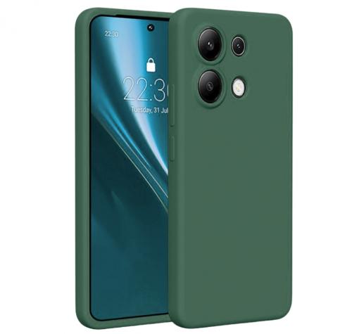 Силиконов калъф / гръб / TPU кейс за Xiaomi Redmi Note 13 4G - тъмнозелен кейс със защита за камерата