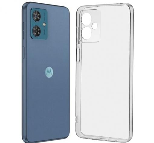 Силиконов калъф / гръб / TPU кейс за Motorola Moto G14 - прозрачен със защита на камерата