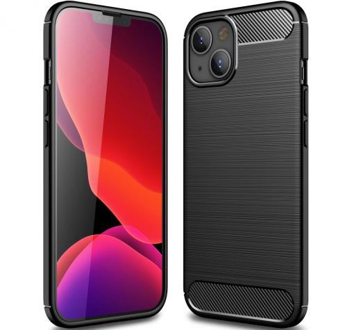Силиконов калъф / гръб / TPU кейс за Apple iPhone 14 - черен / Carbon