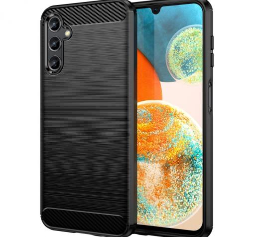 Силиконов калъф / гръб / кейс за Samsung A14 4G / 5G - черен / carbon