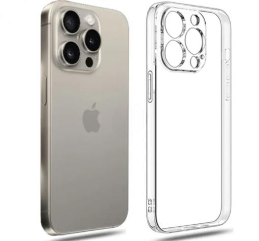 Луксозен силиконов калъф / гръб / TPU кейс за iPhone 15 Pro (6.1) - прозрачен кейс със защита за камерата