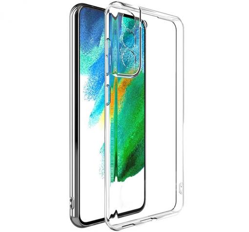 Луксозен силиконов калъф / гръб / кейс TPU 2.0mm за Samsung S21 - прозрачен със защита за камерата