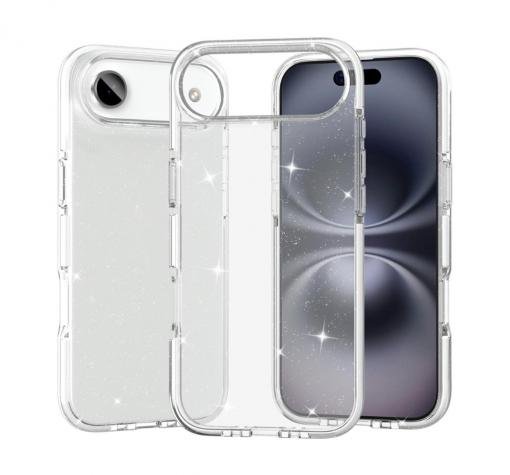 Луксозен силиконов калъф / кейс / Crystal Case TPU за Apple iPhone 17 Air (6.9) - прозрачен / брокат