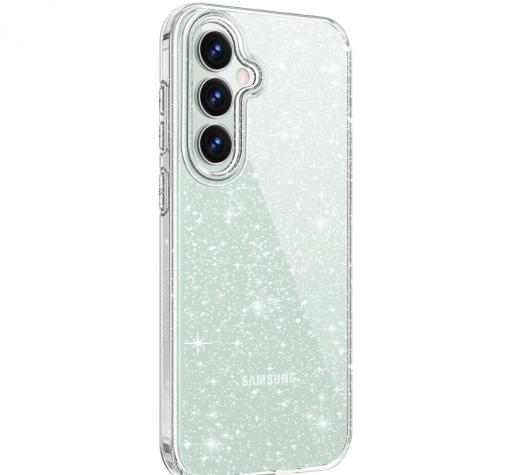 Луксозен силиконов калъф / кейс / Crystal Case TPU за Samsung A37 - прозрачен / брокат