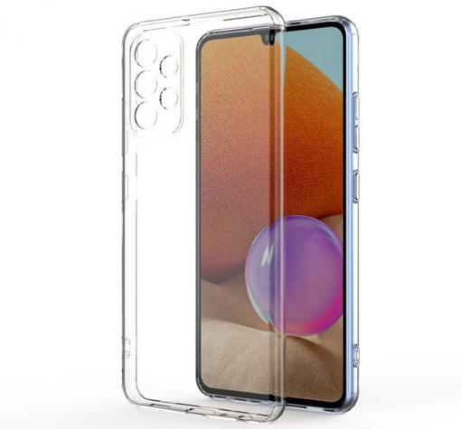 Луксозен силиконов калъф / гръб / TPU кейс за Samsung A13 4G - прозрачен със защита за камерата