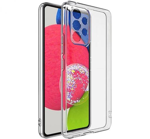 Луксозен силиконов калъф / гръб / кейс / TPU за Samsung A33 5G - прозрачен със защита за камерата