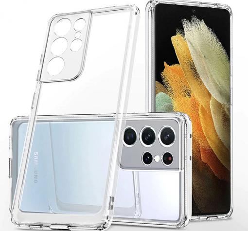 Силиконов калъф / гръб / TPU за Samsung S22 Ultra 5G - прозрачен кейс със защита за камерата
