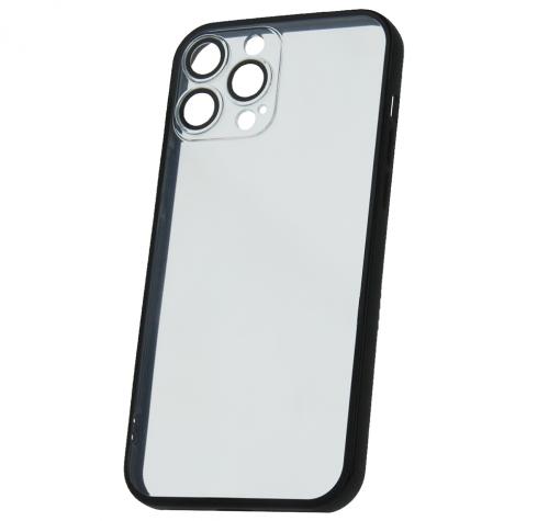 Твърд гръб със силиконов кант за iPhone 14 - прозрачен кейс със защита за камерата