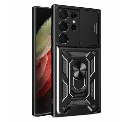 Силиконов гръб TPU кейс Slide Camera Case Magnetic Finger Ring Car Holder за Samsung S23 Ultra