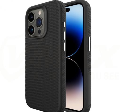 Силиконов твърд калъф / кейс / Vmax Triangle за iPhone 15 Pro Max (6.7) - черен гръб