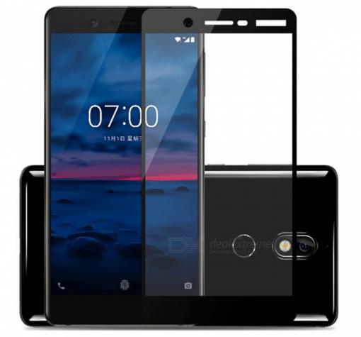 3D full cover Tempered glass screen protector Nokia 7 2017 / Извит стъклен скрийн протектор Nokia 7 2017 - черен